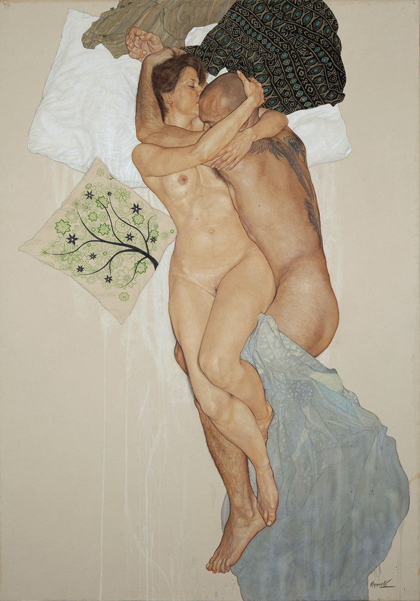 <span>Hasta mañana mi amor 8</span> - Mixed media on cotton applied on canvas, 70x100 cm